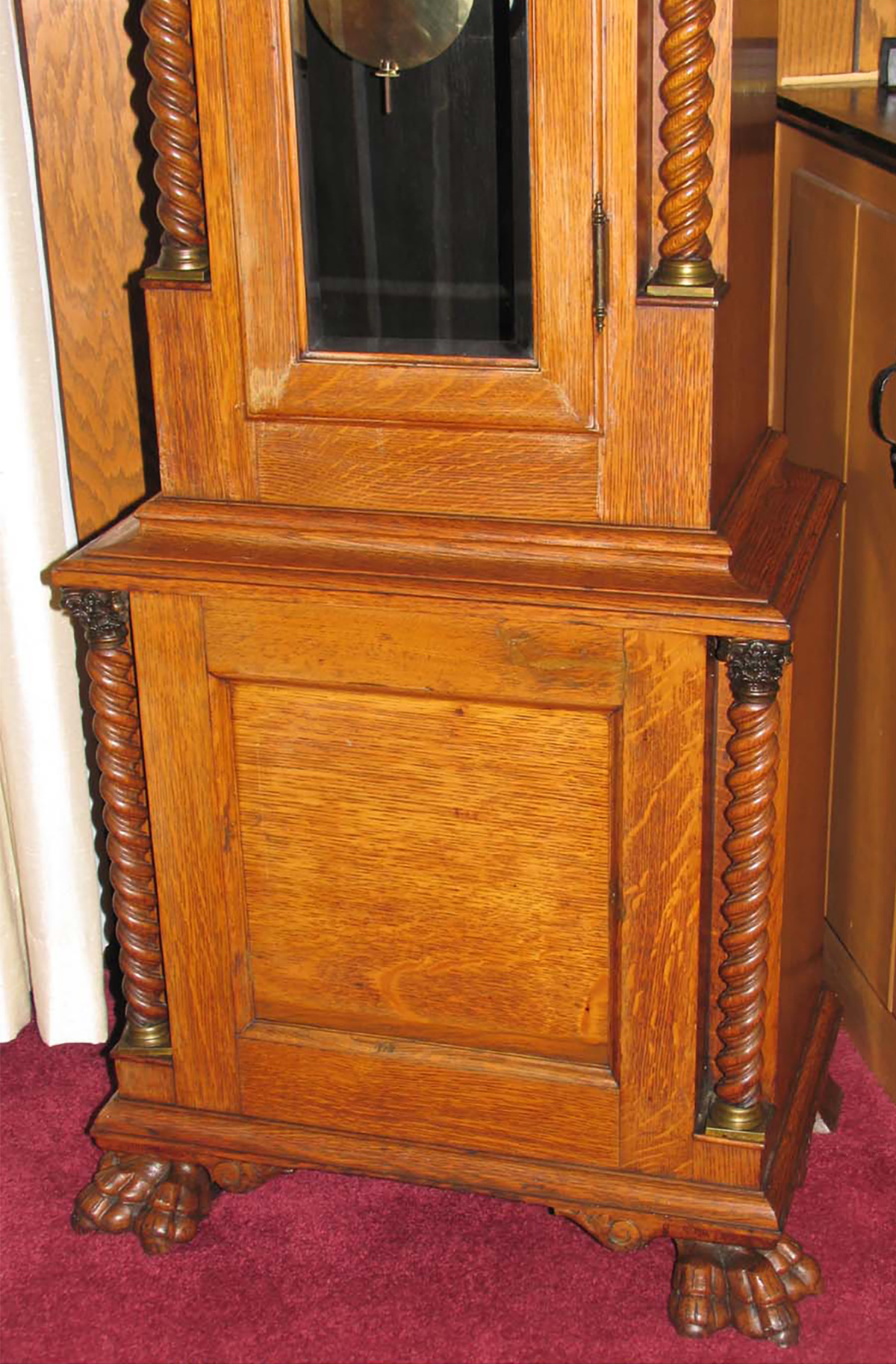 Walter Durfee Oak Tall Case Clock