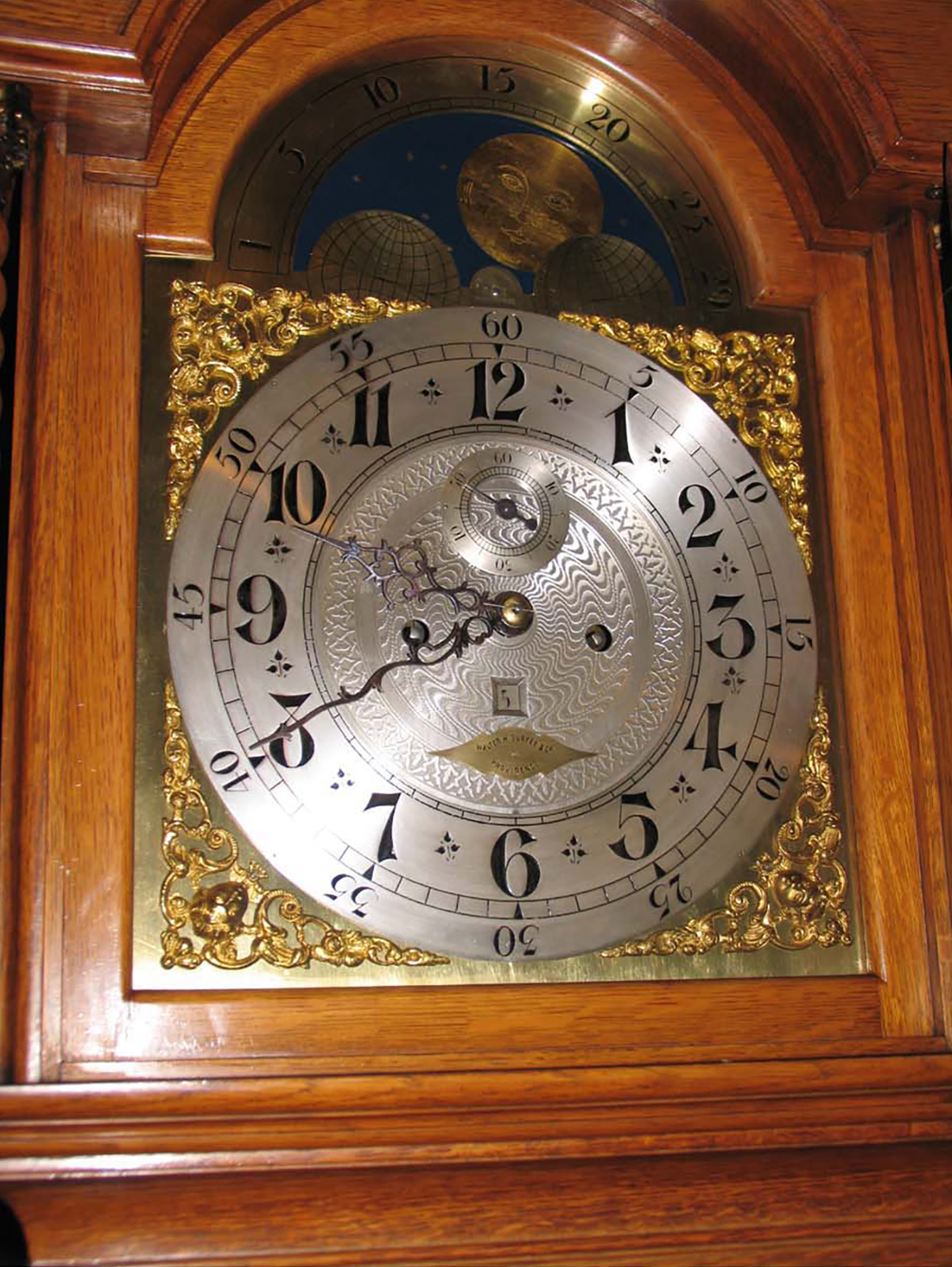 Walter Durfee Oak Tall Case Clock