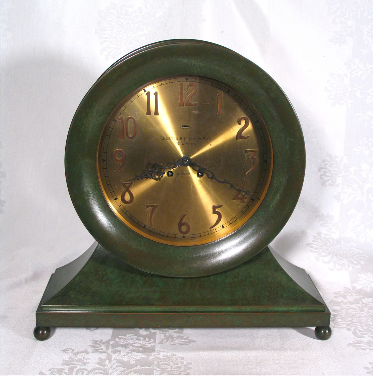 Chelsea 10 inch Special Dial Base & Ball Feet - Superb Original Verde Finish