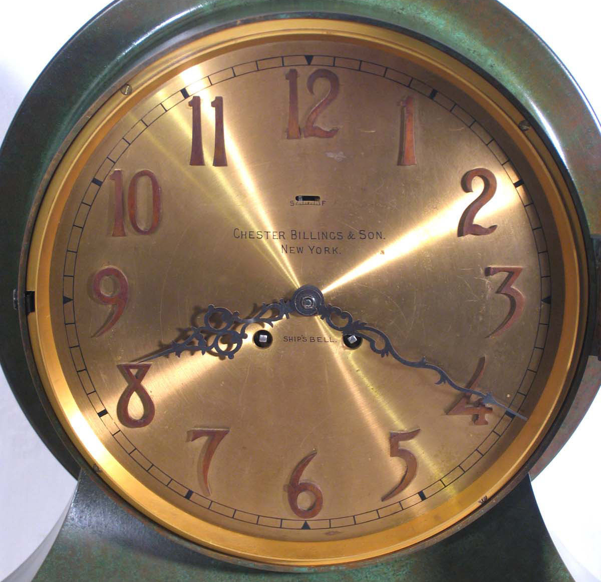Chelsea 10 inch Special Dial Base & Ball Feet - Superb Original Verde Finish