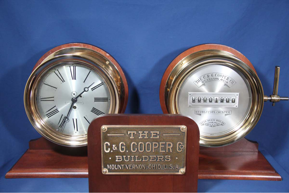 Boston Clock Co. 10 inch Marine Clock for Star Brass Mfg. Co. and Star Brass Revolution Counter