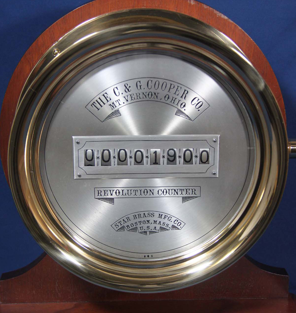 Boston Clock Co. 10 inch Marine Clock for Star Brass Mfg. Co. and Star Brass Revolution Counter