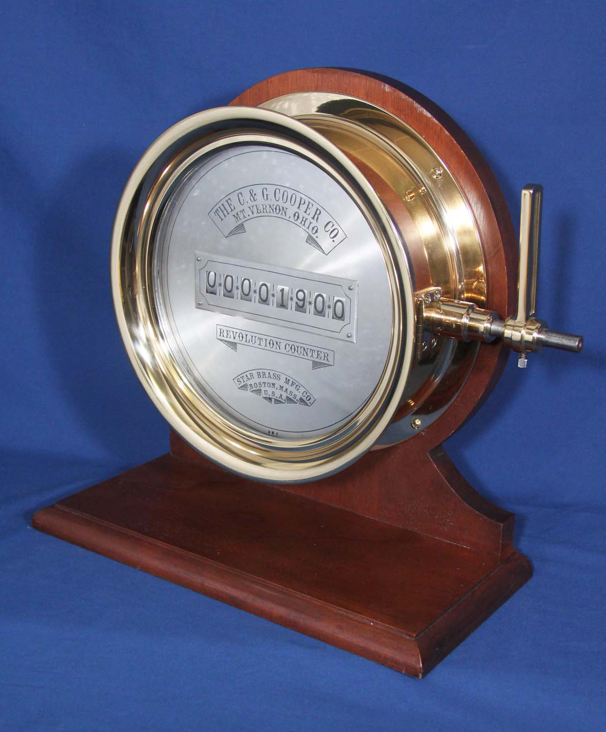 Boston Clock Co. 10 inch Marine Clock for Star Brass Mfg. Co. and Star Brass Revolution Counter