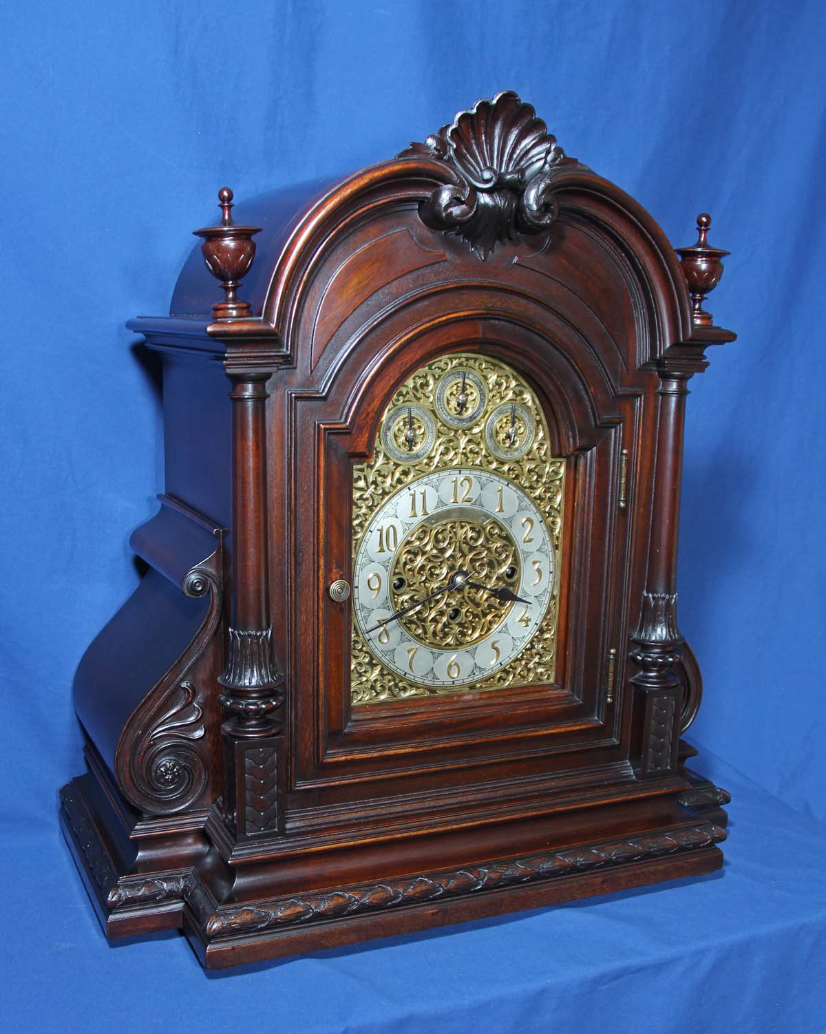 German Tubular Chime Triple Fusee Bracket Clock