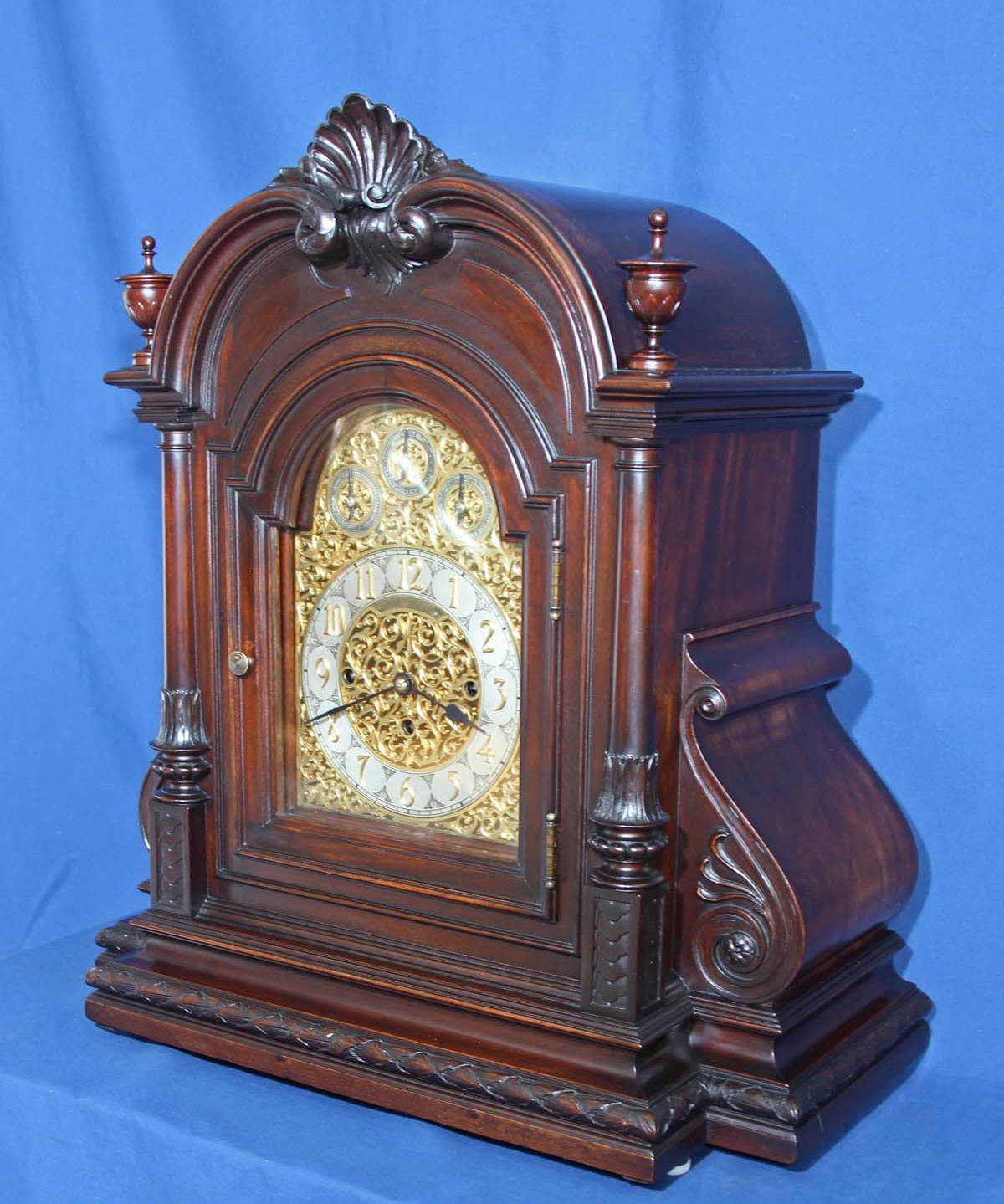 German Tubular Chime Triple Fusee Bracket Clock