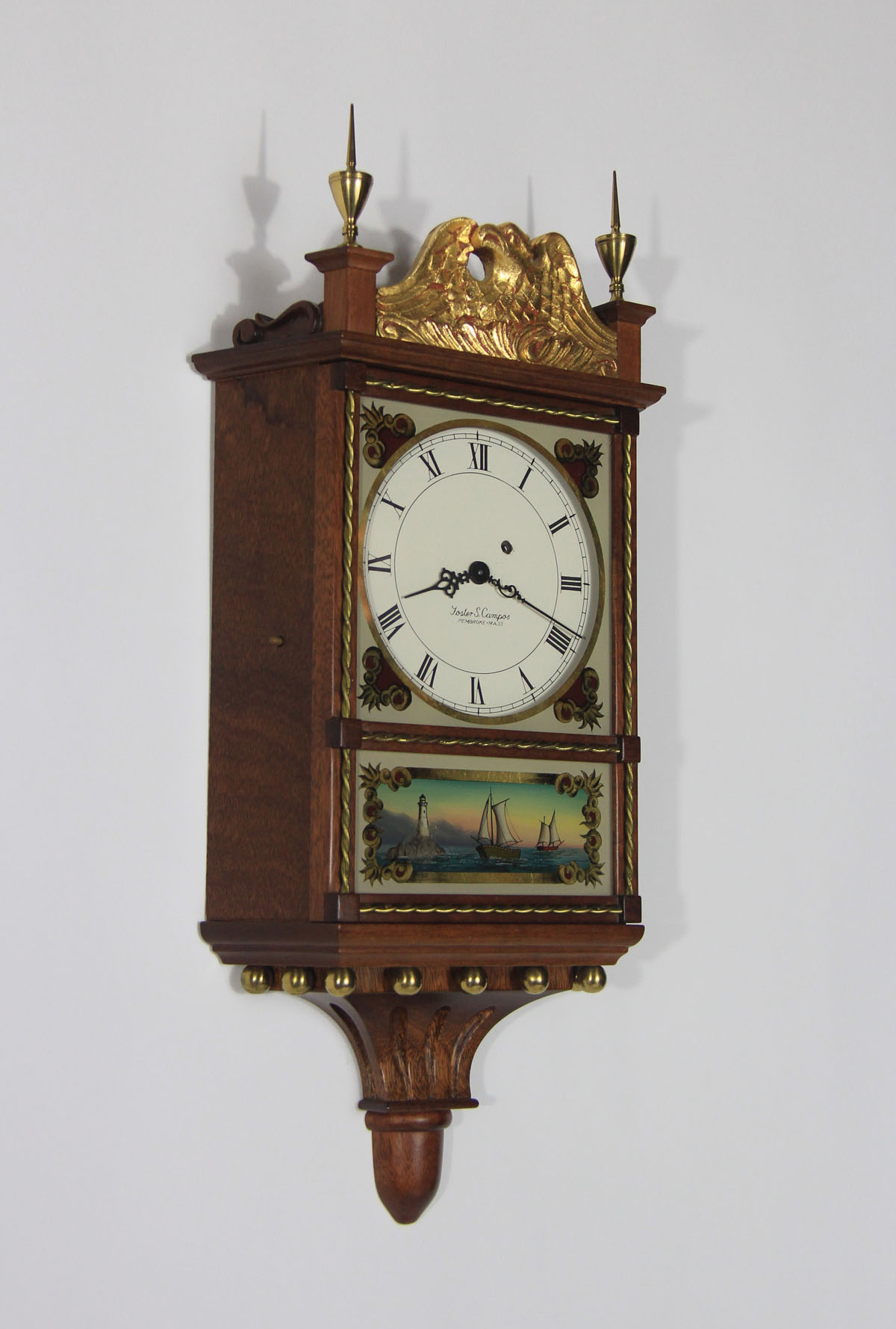 Foster Campos Miniature Wall Pillar & Scroll Clock