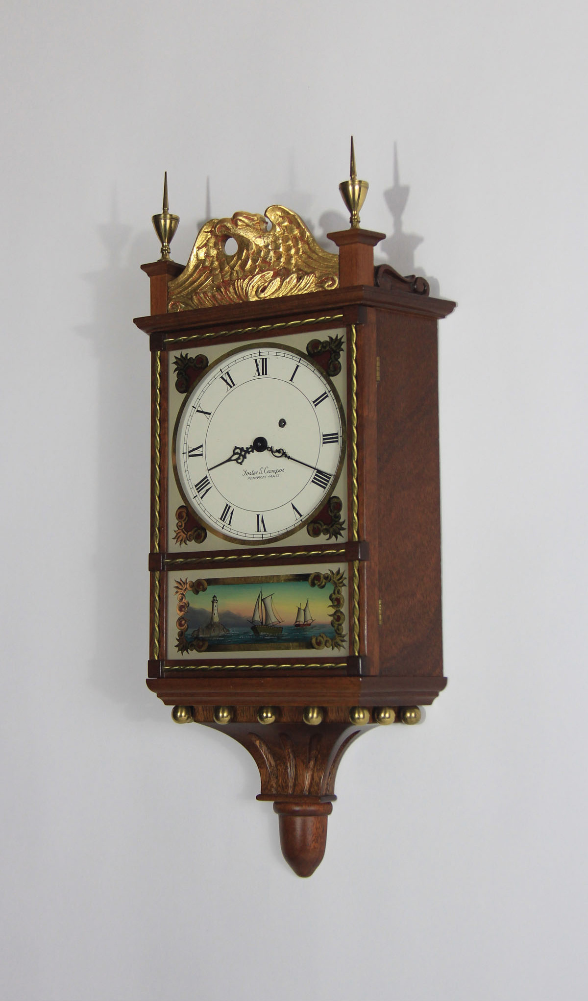 Foster Campos Miniature Wall Pillar & Scroll Clock