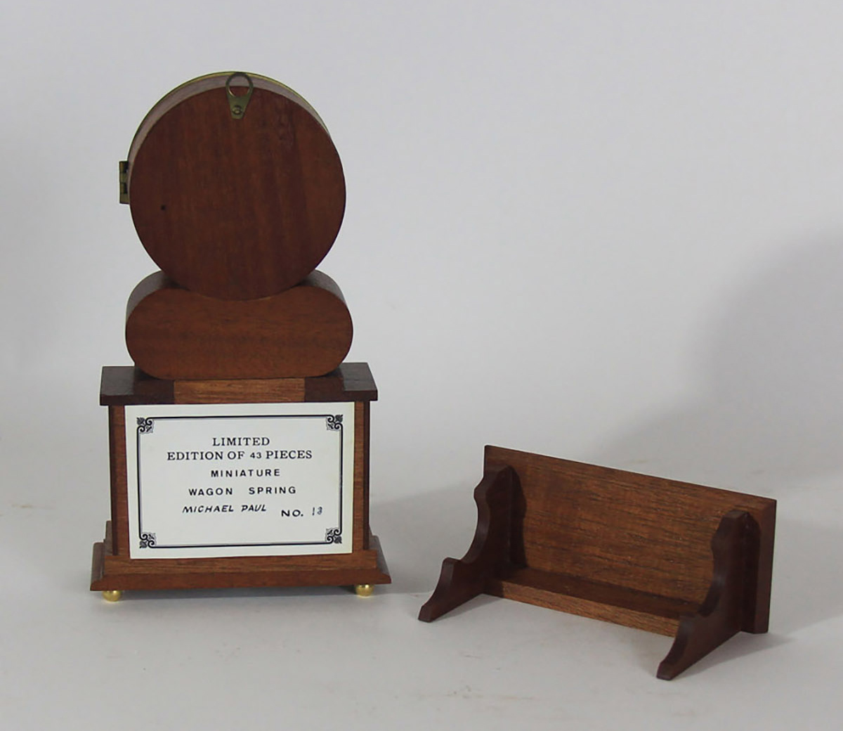 Michael Paul Miniature Ives Wagon Spring Shelf Clock