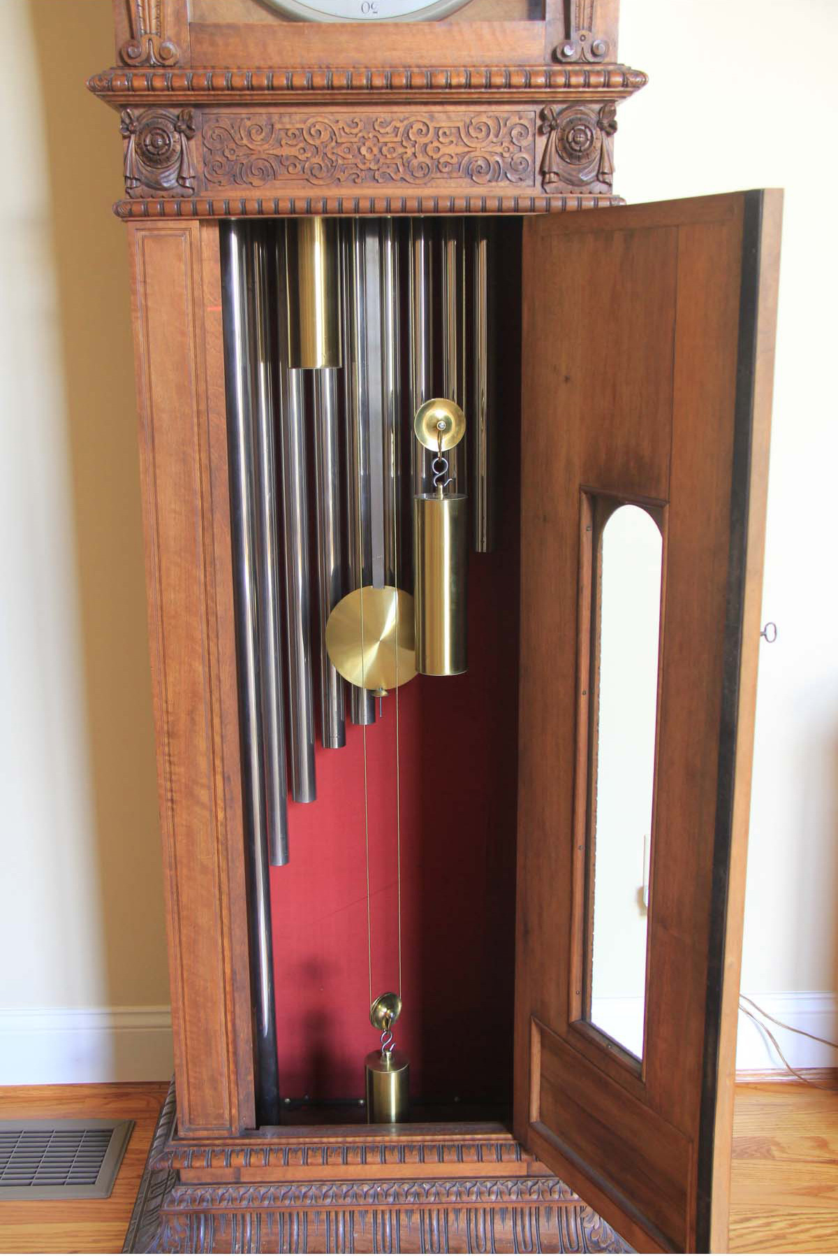 Elliott, London Superbly Carved 9 Tube Grandfather Clock