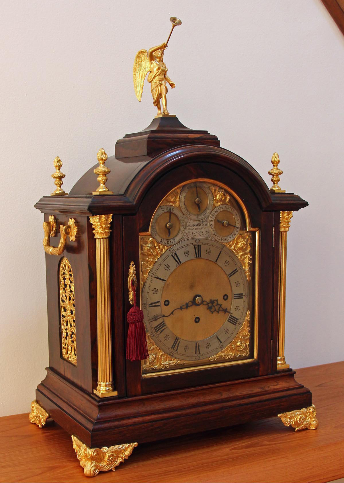 J.C. Jennens & Son 10 Bell Triple Fusee Bracket Clock - Simply Magnificent!