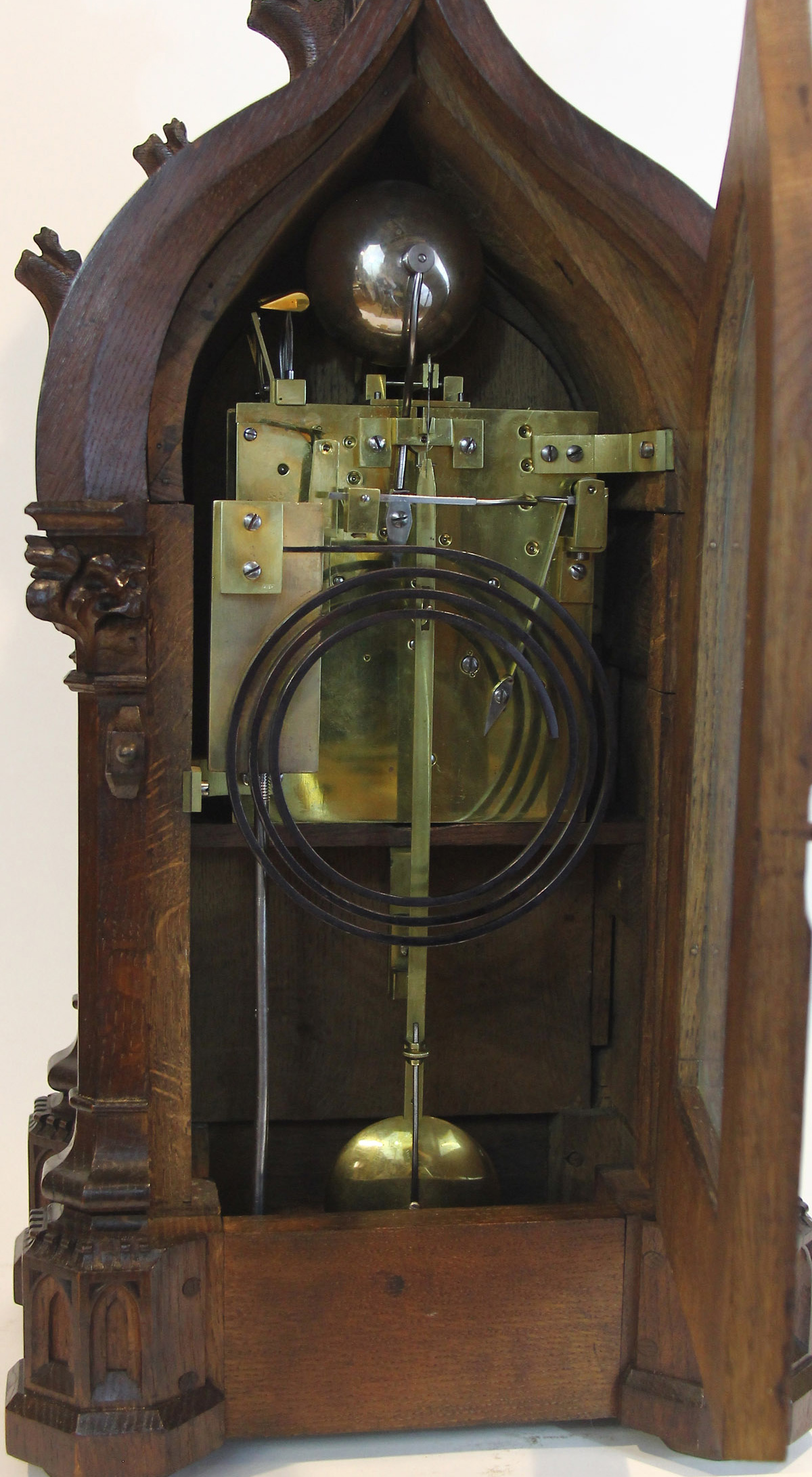 Superbly Carved 8 Bell Gothic Triple Fusee Bracket Clock