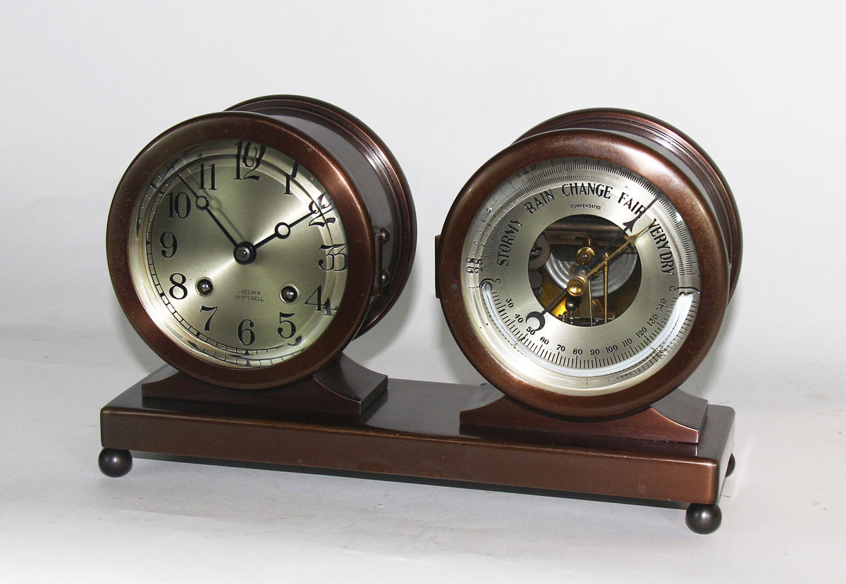 Chelsea 4 1/2 inch Clock & Barometer Desk Set