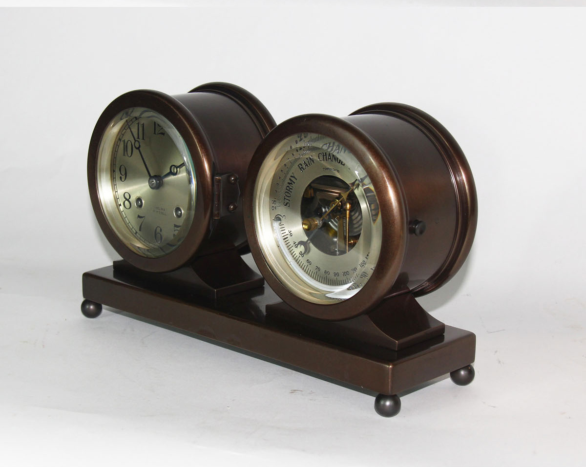 Chelsea 4 1/2 inch Clock & Barometer Desk Set