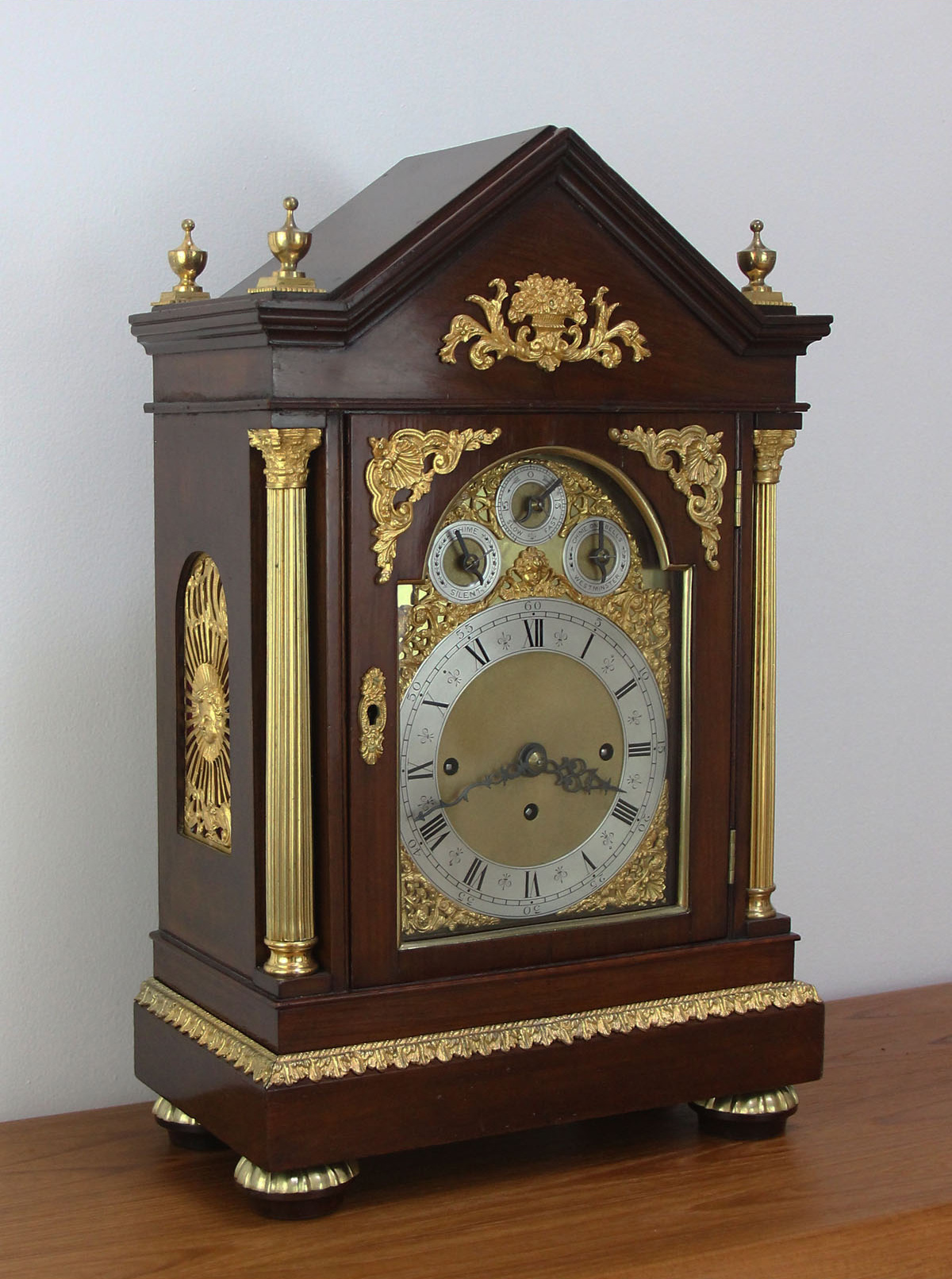 English Triple Fusee Bracket Clock