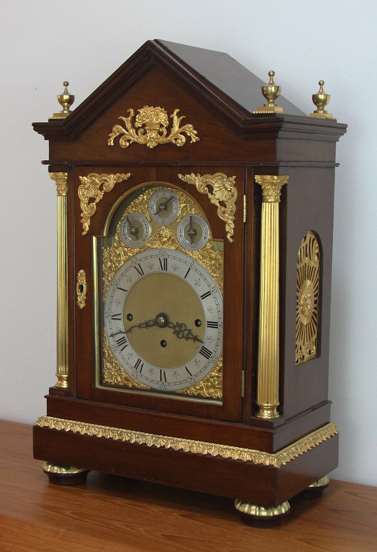 English Triple Fusee Bracket Clock