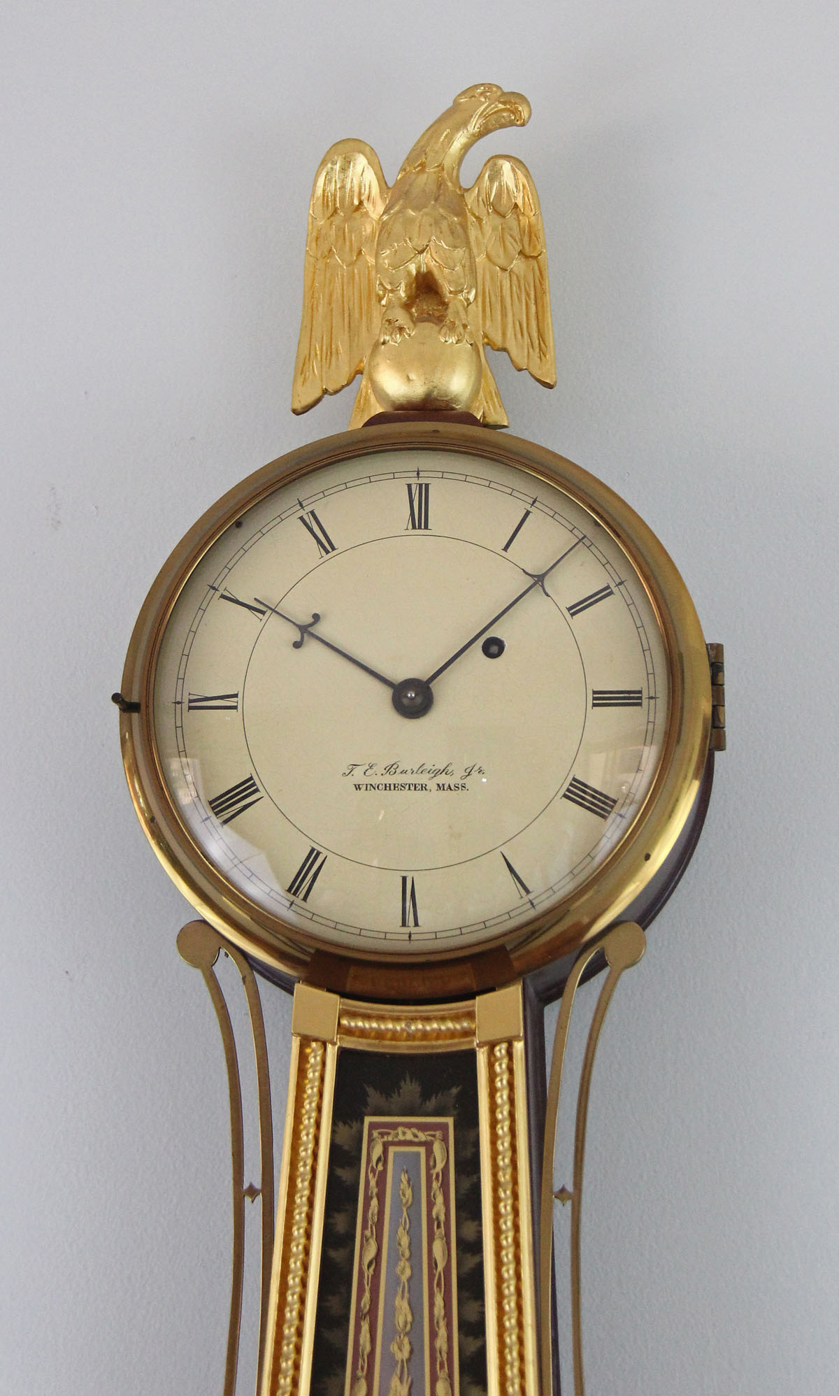 Ted Burleigh Gold Front Presentation Banjo Clock