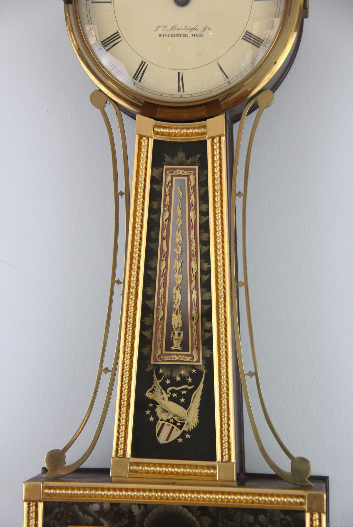 Ted Burleigh Gold Front Presentation Banjo Clock