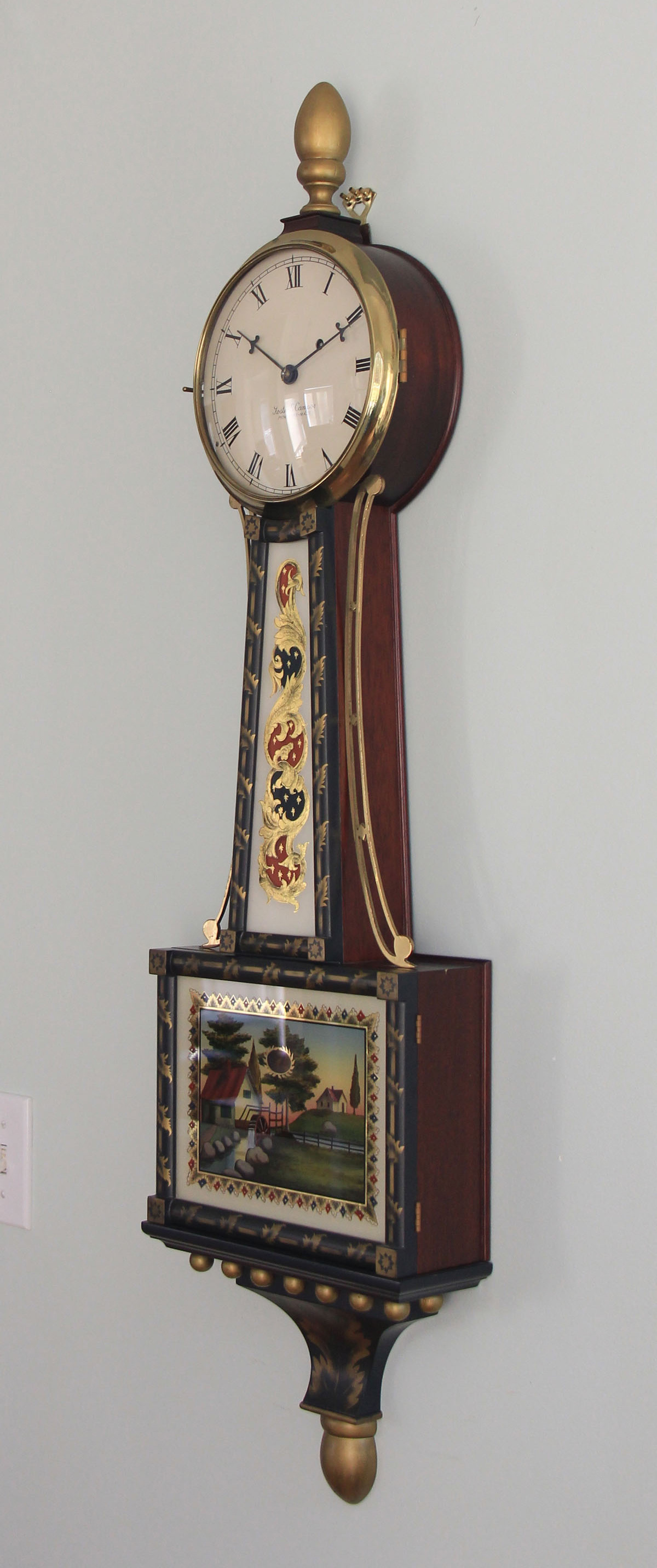 Foster Campos Stenciled Front Banjo Clock