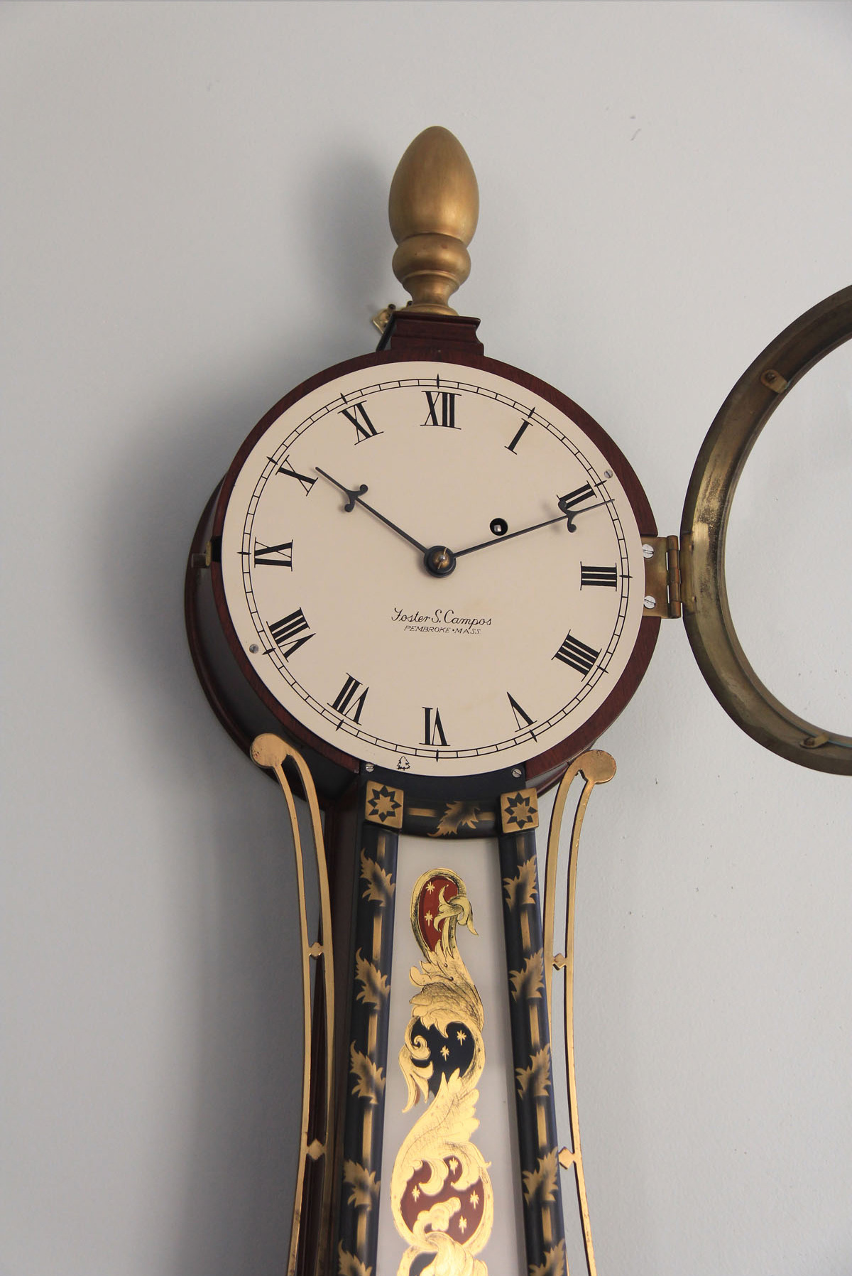 Foster Campos Stenciled Front Banjo Clock