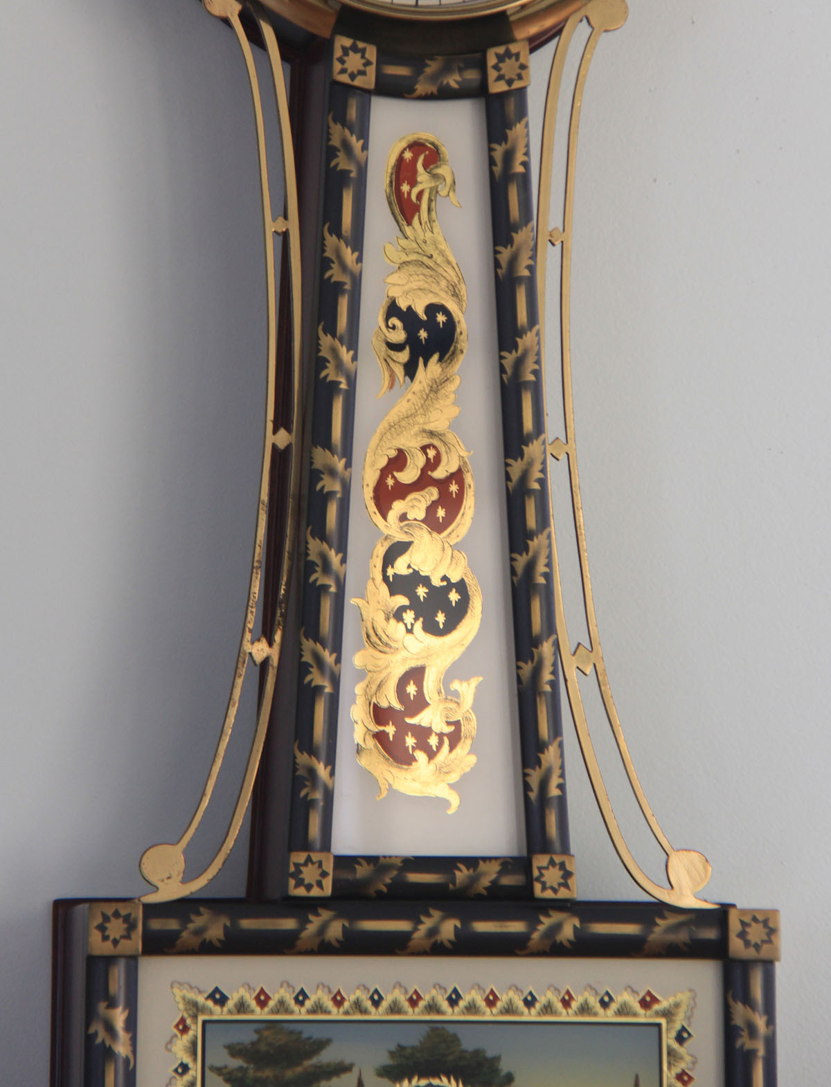 Foster Campos Stenciled Front Banjo Clock