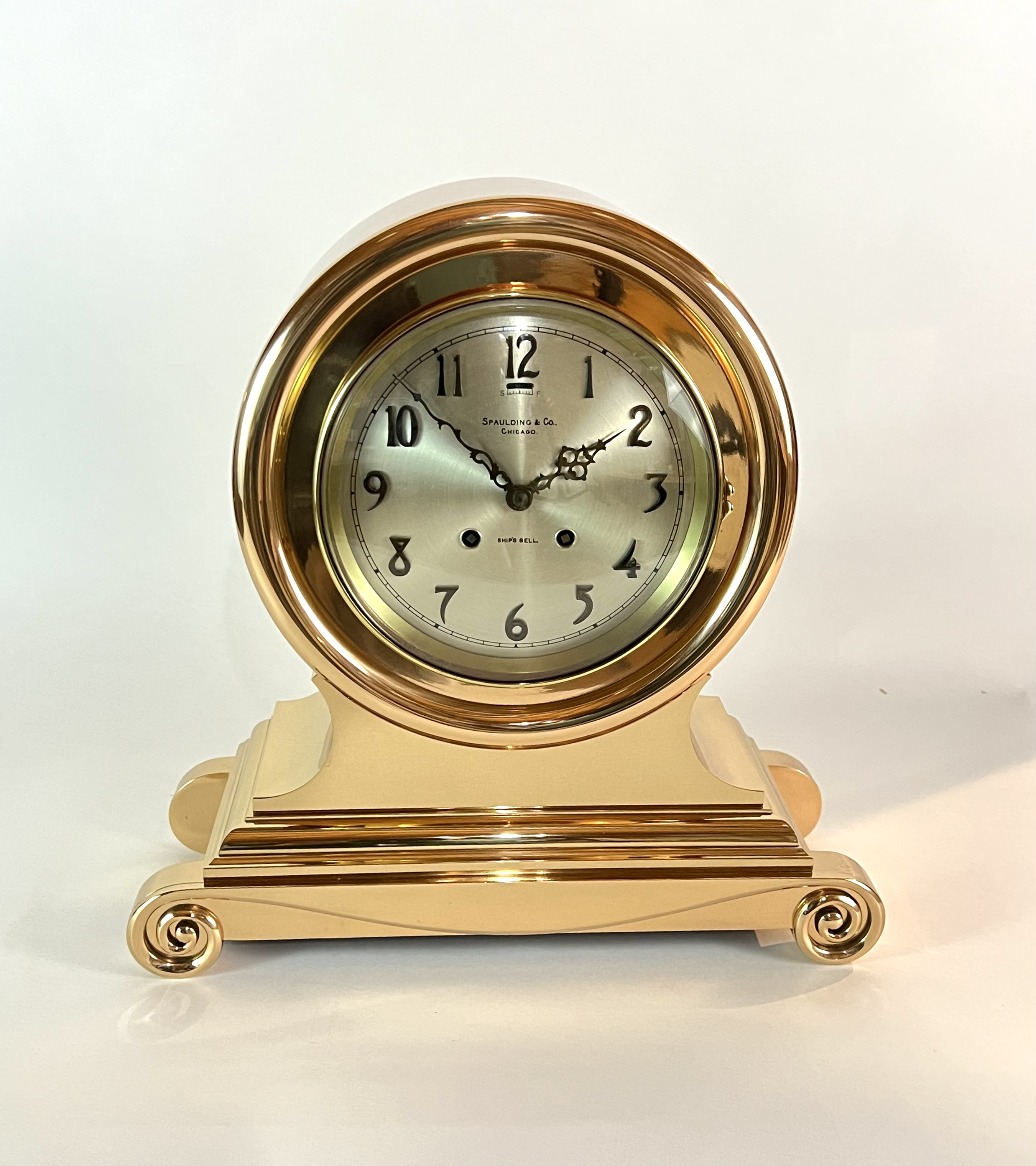 Chelsea 6 1/2 inch SD Bronze Pedestal Clock - Ships Bell