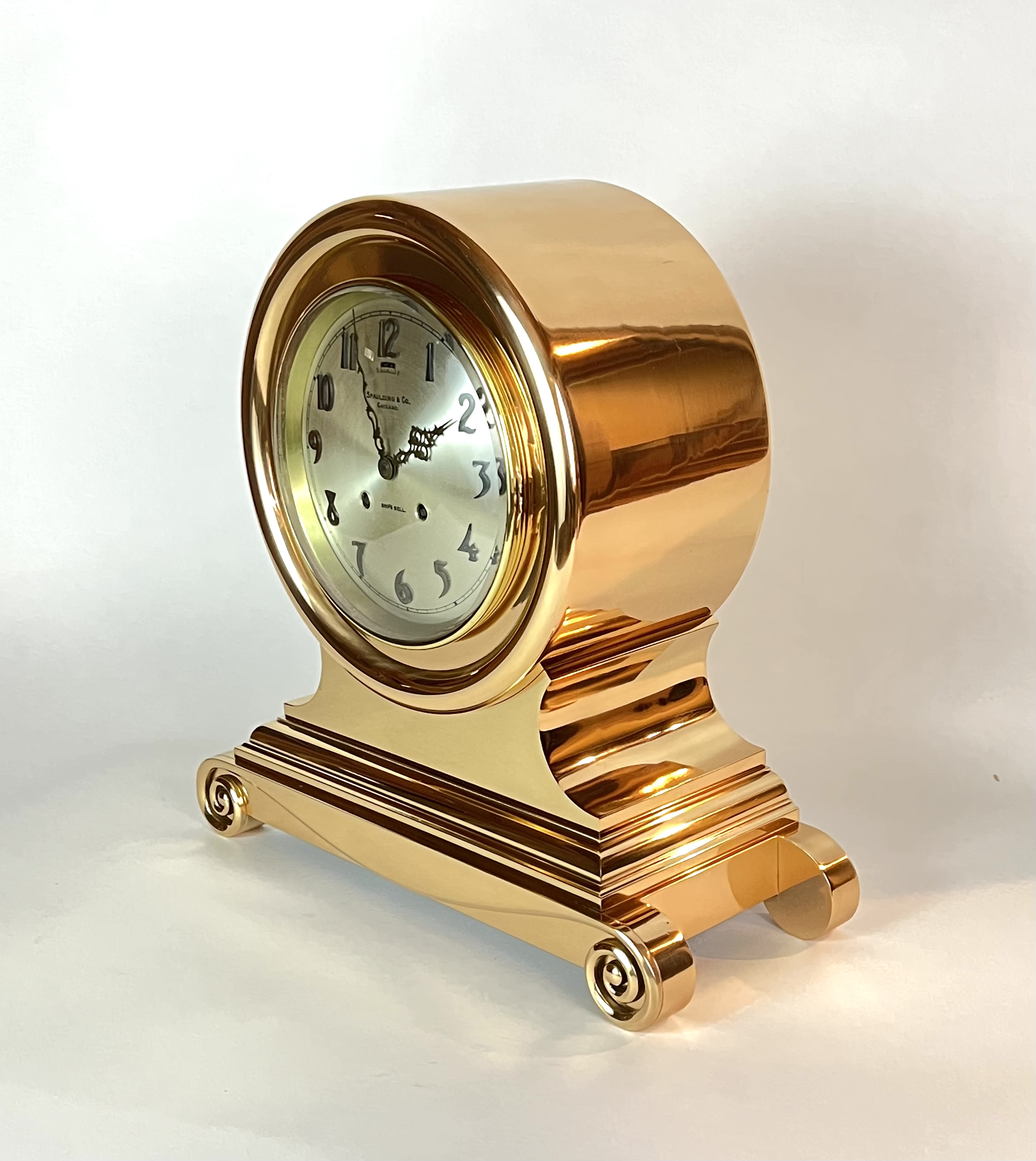 Chelsea 6 1/2 inch SD Bronze Pedestal Clock - Ships Bell