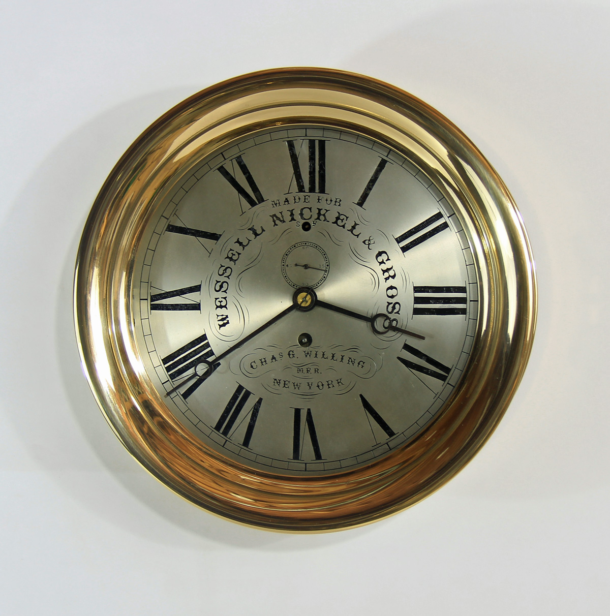 E. Howard 10 inch Marine Clock for Wessell Nickels & Gross