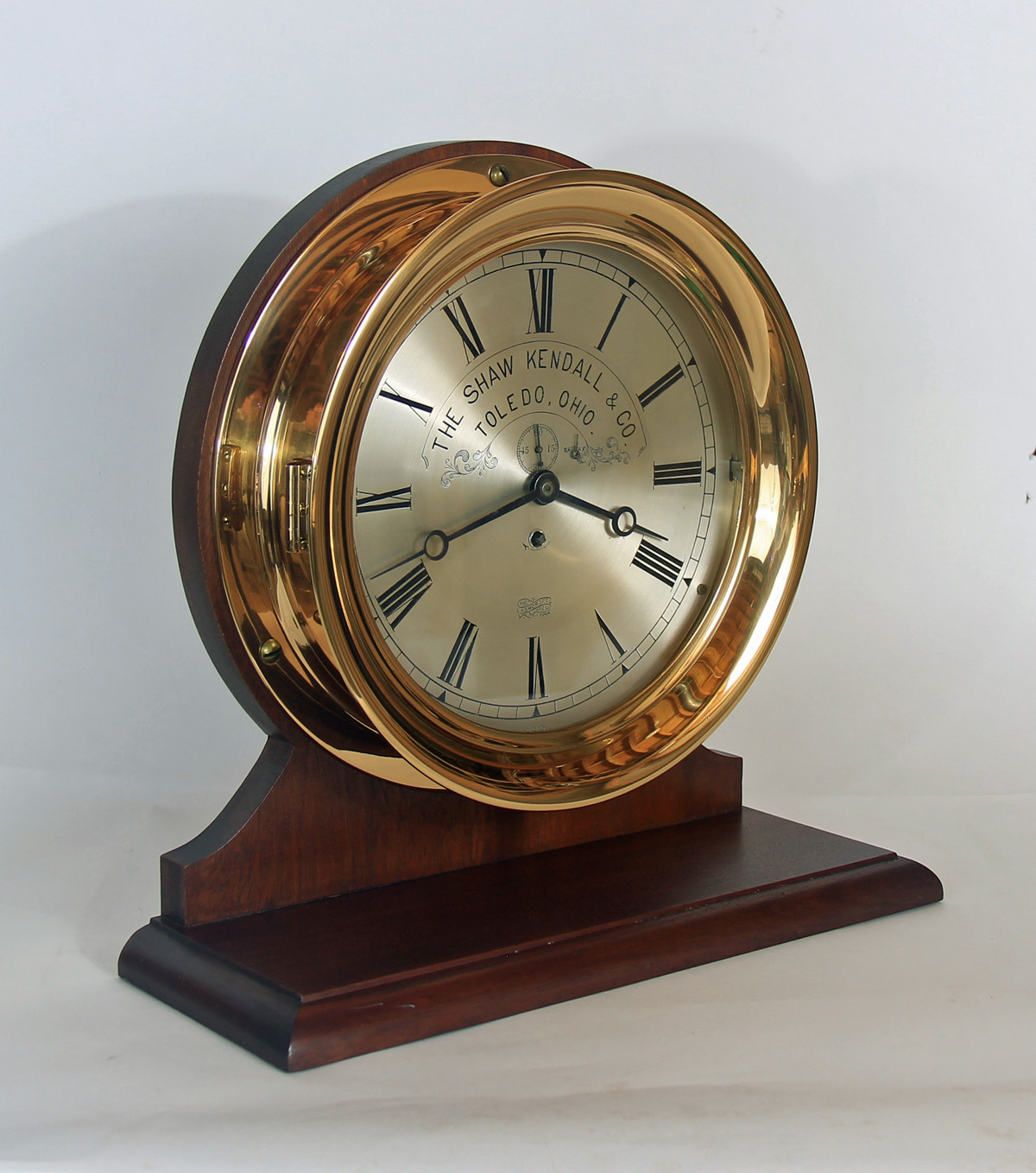 Eastman Clock C o. 10 inch Marine Clock for Shaw Kendall & Co.