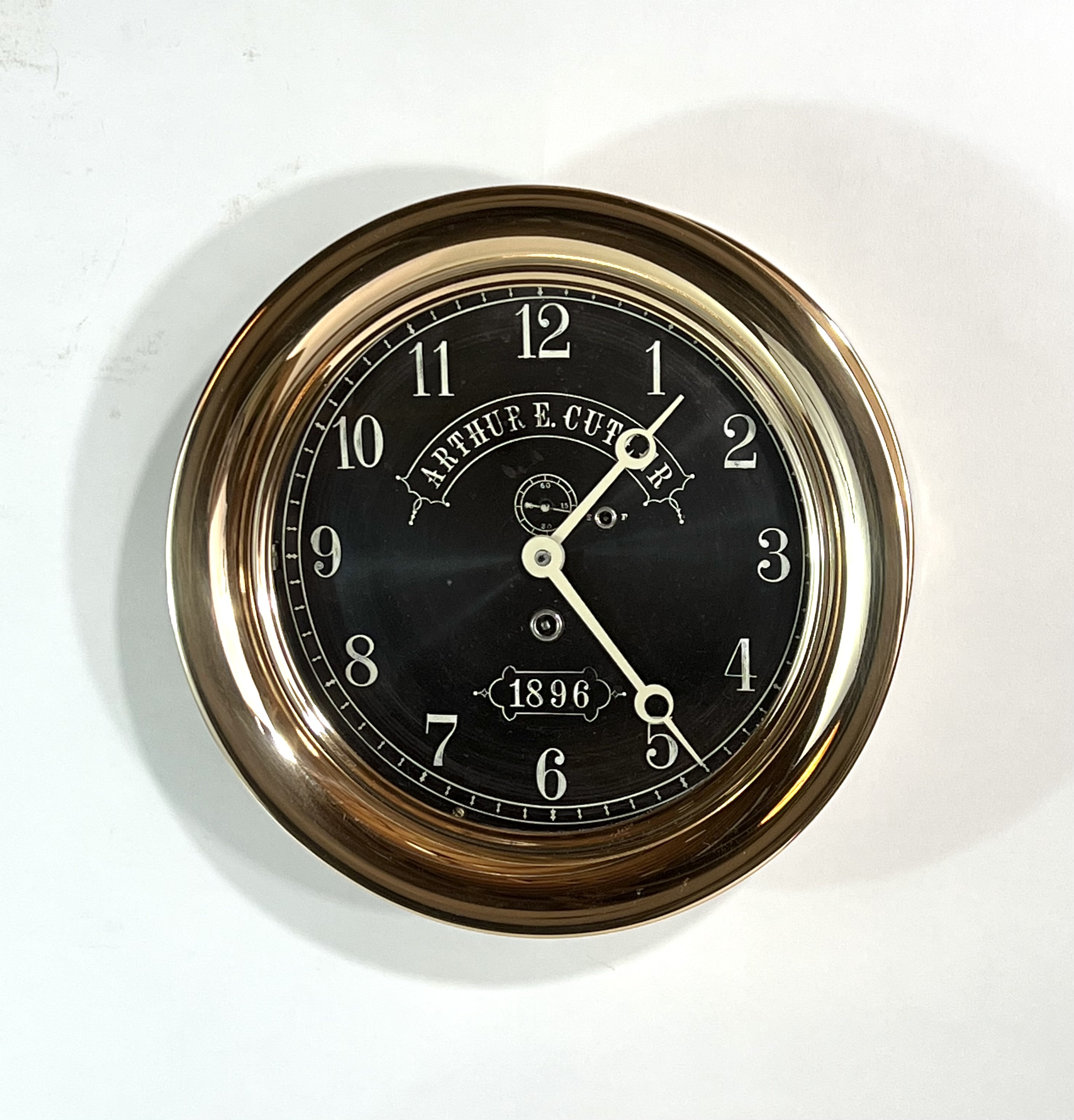 Eastman Clock Co. 8 1/2 inch Marine Clock for Arthur E. Cutler