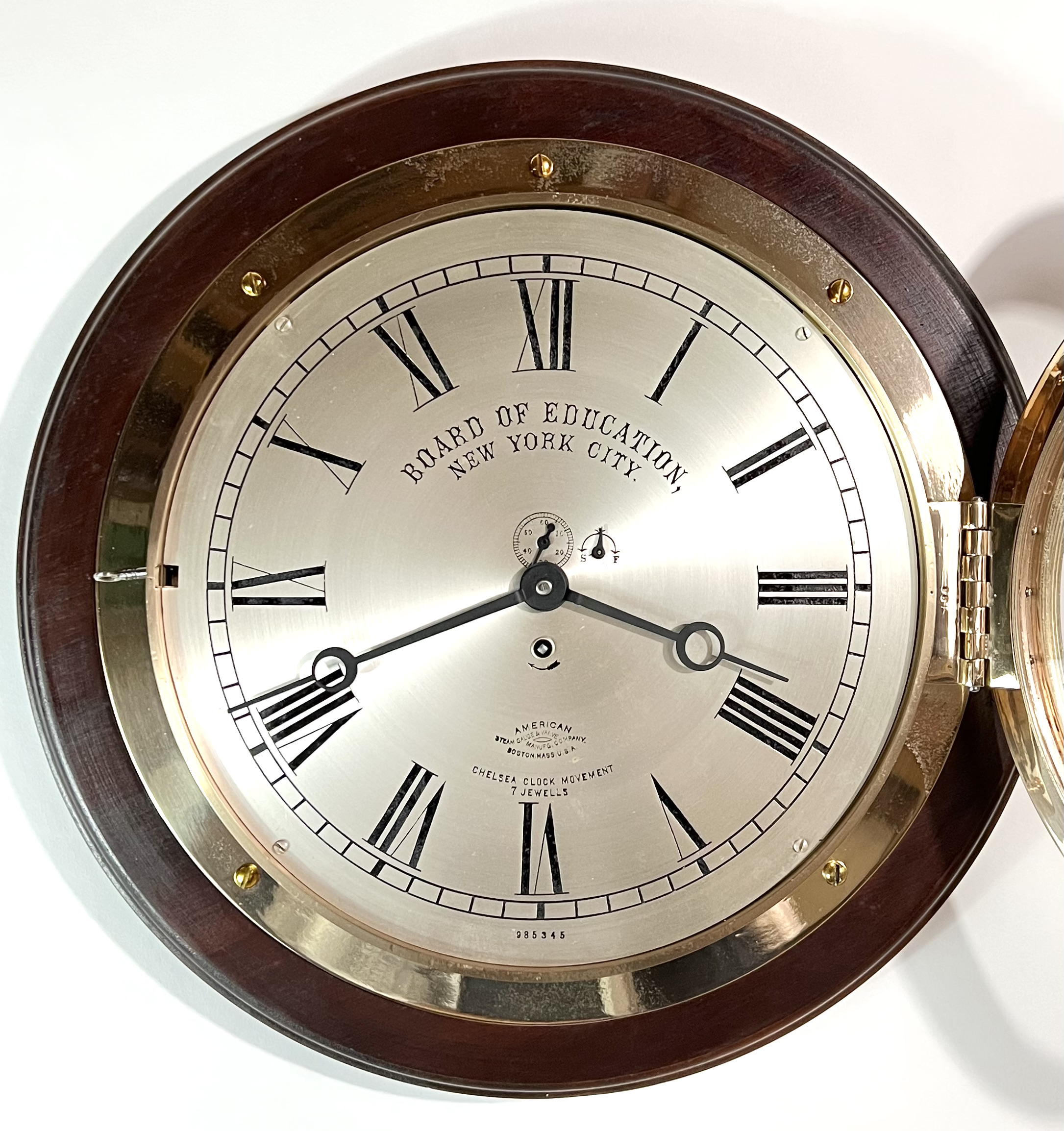 Chelsea 12 inch Marine Clock for NYC Board of Education