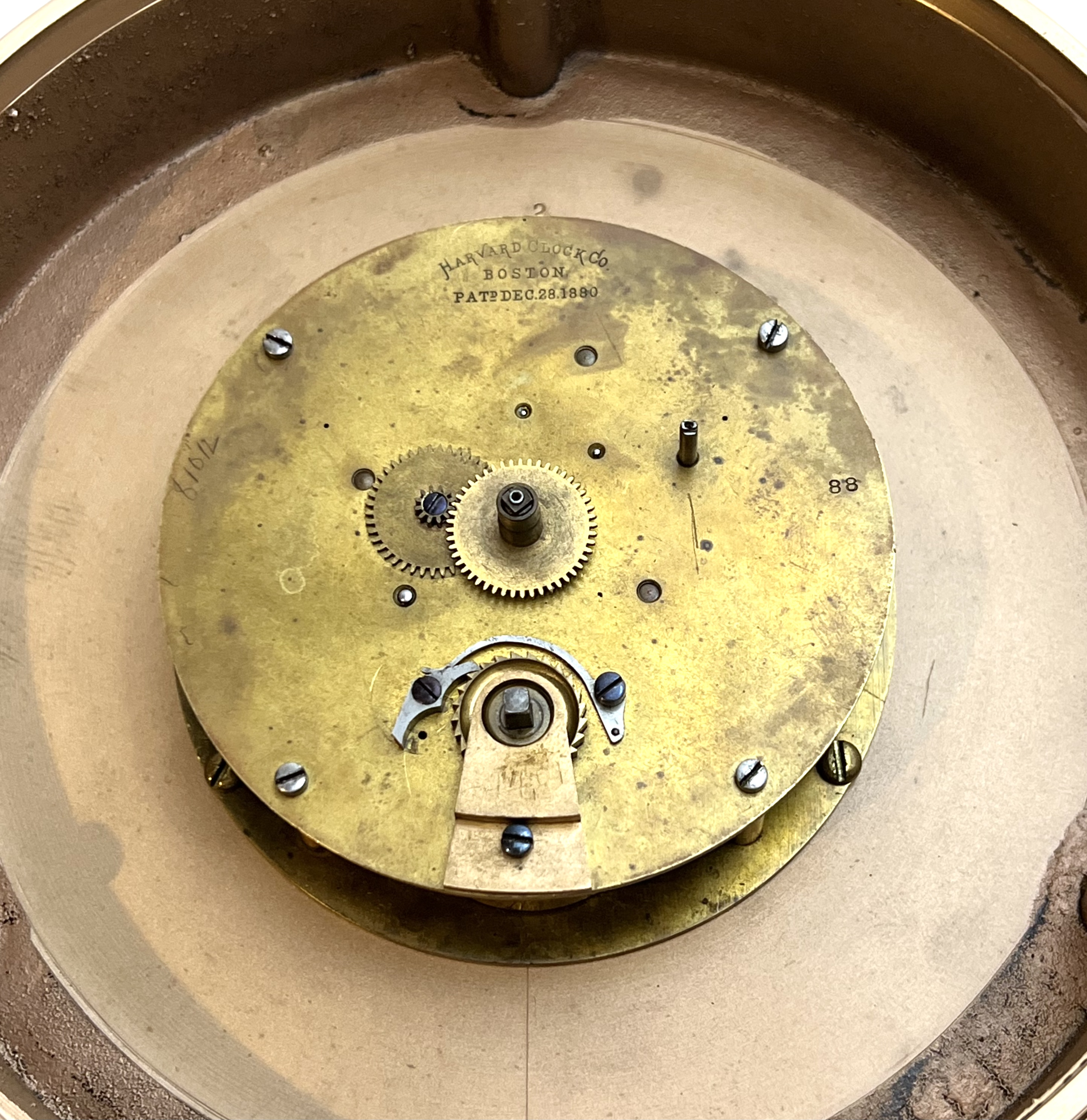Harvard Clock Co. 7 3/8 inch Marine Clock for Ashcroft Mfg. Co.