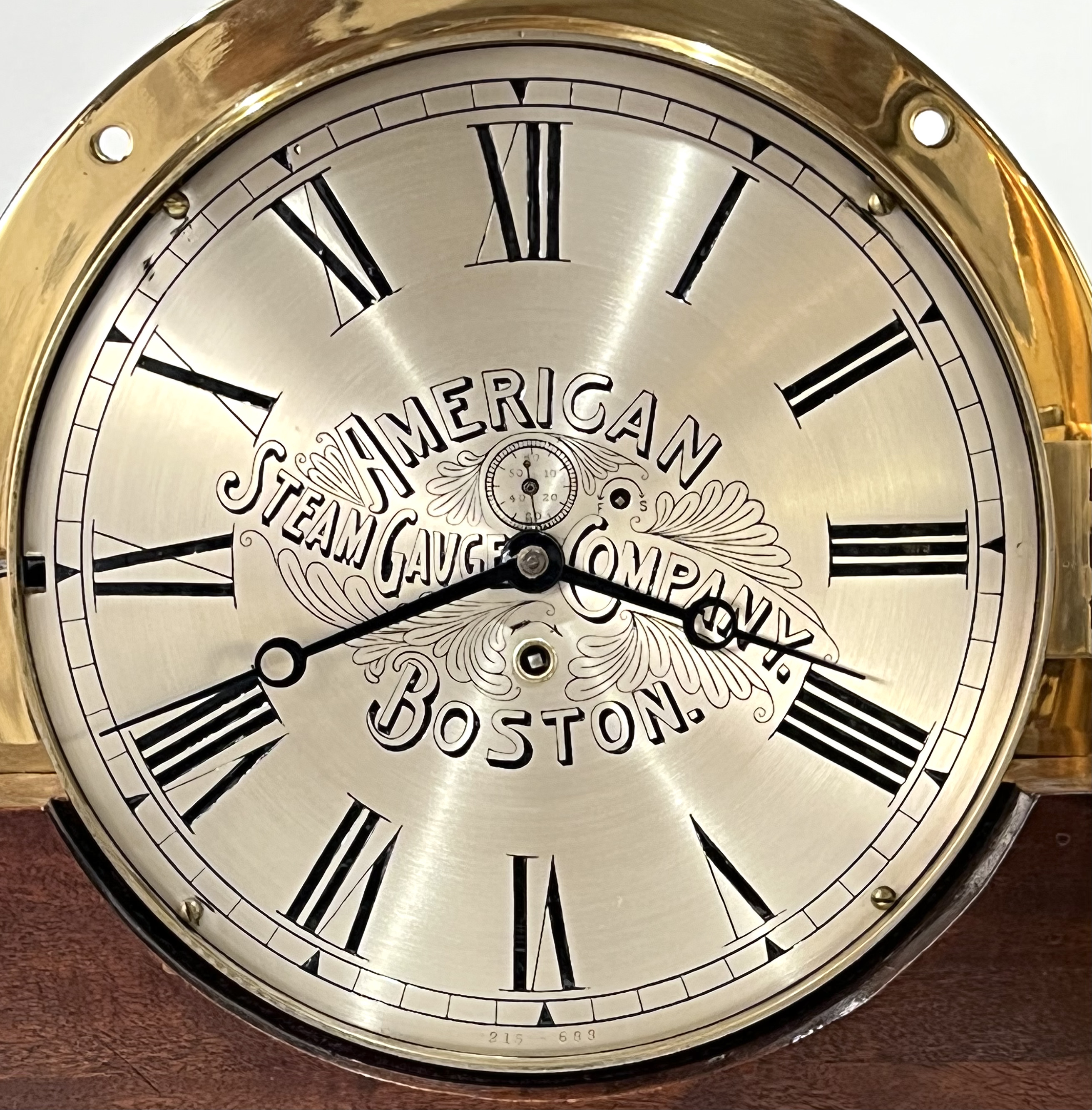 Chelsea Clock Co. 10 inch Marine Clock for American Steam Gauge Co. - Superb Dial!