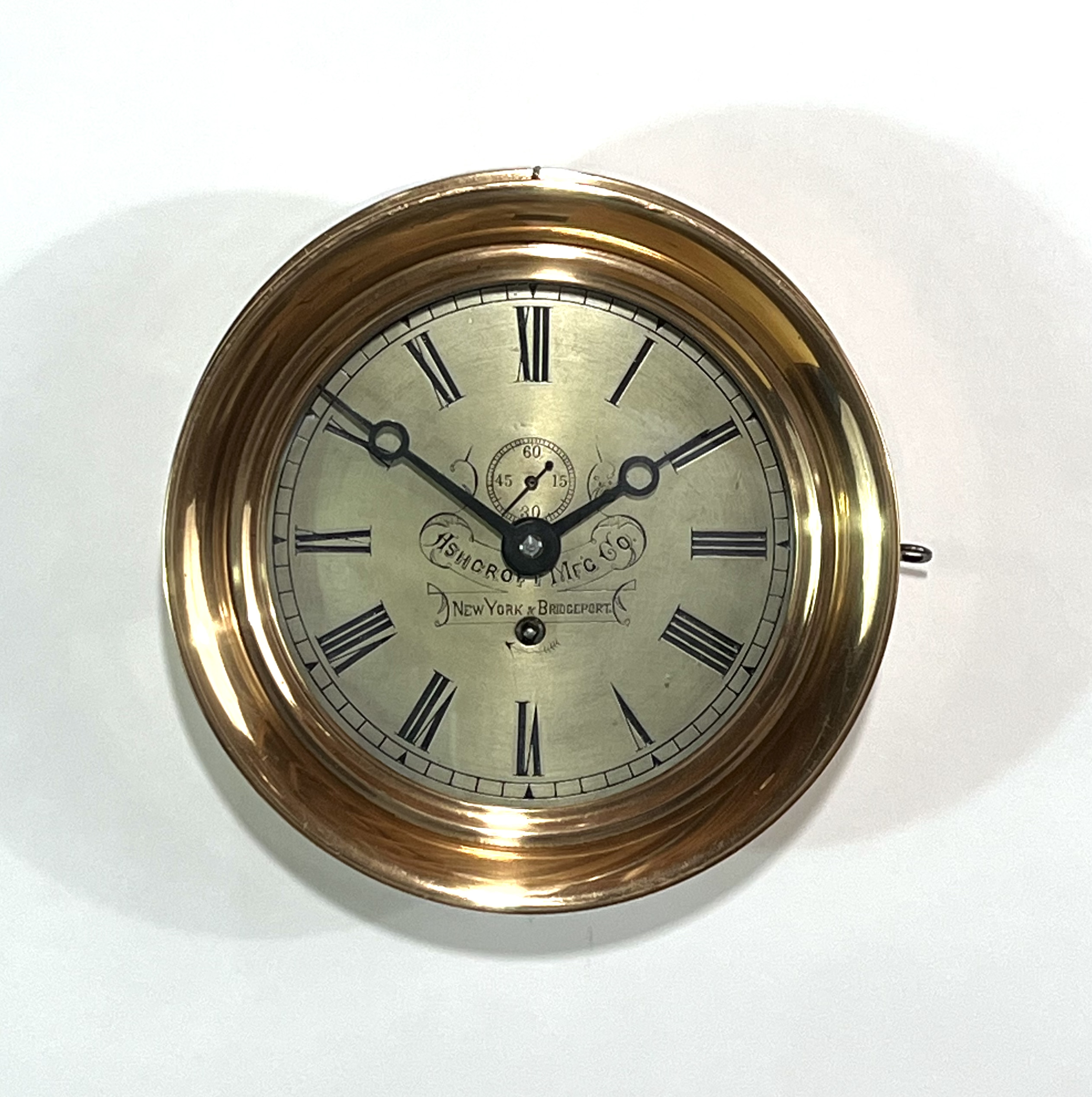 Eastman Clock Co. 6 3/4 inch Marine Clock for Ashcroft Mfg. Co.